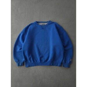 Vintage 90s Starter Sport Blue Blank Crewneck Sweatshirt Boxy Fit L